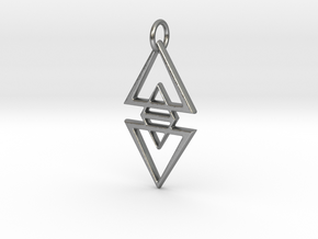 Geo Gothic Pendant in Natural Silver