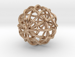 0396 Waves on the Sphere (d=5cm) #002 in 14k Rose Gold Plated Brass