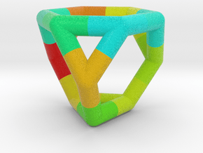 0289 Truncated Tetrahedron E (a=1cm, fc) #004 in Full Color Sandstone