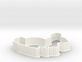 Bunny cookie cutter in White Processed Versatile Plastic