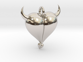 Evil Heart in Rhodium Plated Brass
