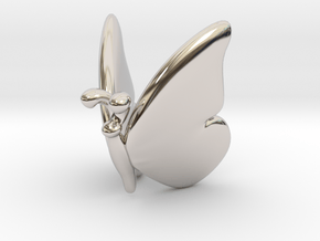 Butterfly 1 - M in Rhodium Plated Brass