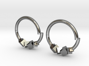 Cubic Earring in Fine Detail Polished Silver