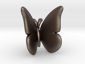 Butterfly 1 - L in Polished Bronzed Silver Steel