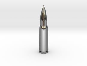 7.62x39 Ammo Blank in Fine Detail Polished Silver