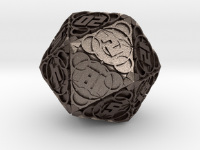 Thaumaturgy - D20 in Polished Bronzed Silver Steel