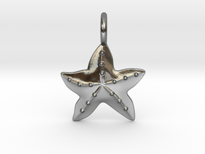 Sea Star Pendant in Fine Detail Polished Silver