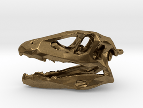 Tarbosaur Dinosaur Lowpoly Pendant in Natural Bronze
