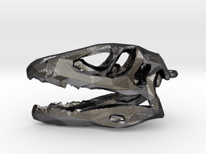 Tarbosaur Dinosaur Lowpoly Pendant in Polished and Bronzed Black Steel
