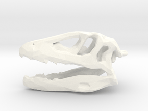Tarbosaur Dinosaur Lowpoly Pendant in White Processed Versatile Plastic