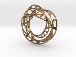Triple Twisted Mobius Loop (Pendant) in Natural Brass