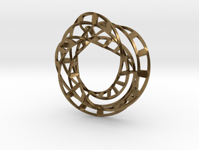 Triple Twisted Mobius Loop (Pendant) in Natural Bronze