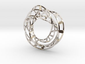 Triple Twisted Mobius Loop (Pendant) in Rhodium Plated Brass