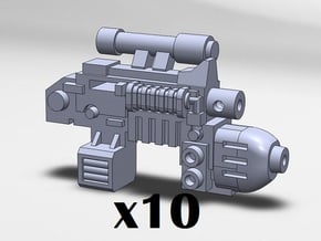 10x Plasma Combination Weapons in Smooth Fine Detail Plastic