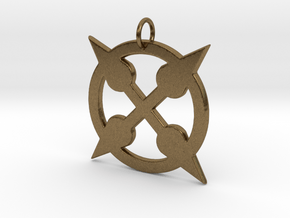 Spikey Punk Amulet in Natural Bronze