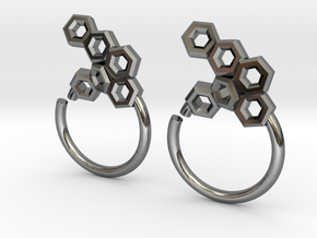 Honeycomb Seam Ring in Fine Detail Polished Silver