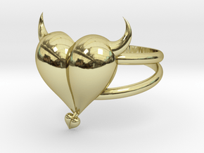 Size 10 Evil Heart Ring in 18k Gold Plated Brass