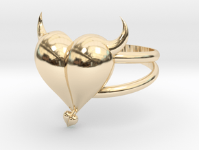 Size 6 Evil Heart Ring in 14K Yellow Gold