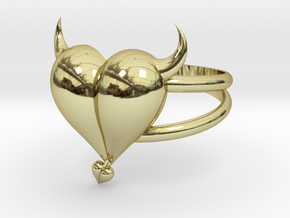 Size 6 Evil Heart Ring in 18k Gold Plated Brass