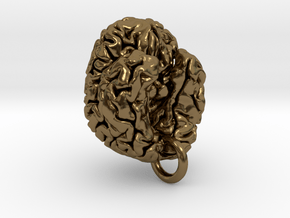 Human brain in Polished Bronze