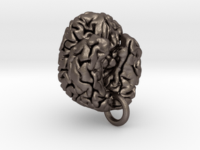 Human brain in Polished Bronzed Silver Steel