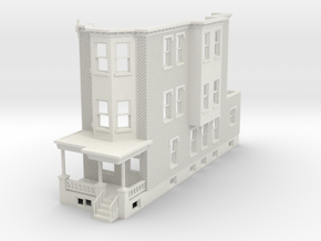 O scale WEST PHILLY 3S ROW HOME Brick RD in White Natural Versatile Plastic