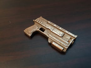 10mm Pistol Pendant in Polished Bronzed Silver Steel
