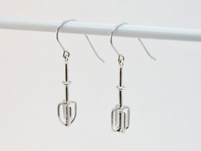Mixer Beater Earrings in Rhodium Plated Brass