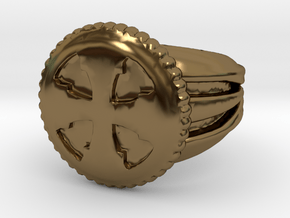 VargheimCross Ring Alfa in Polished Bronze