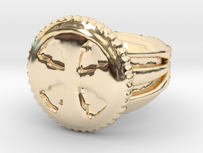 VargheimCross Ring Alfa in 14k Gold Plated Brass