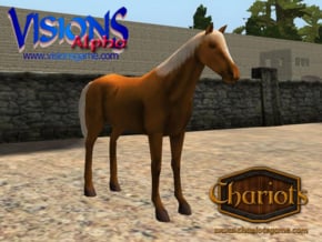 Horse Palomino in Full Color Sandstone