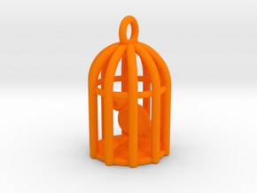 Birdcage Earrings in Orange Processed Versatile Plastic