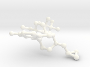Buprenorphine Molecule Earring in White Processed Versatile Plastic