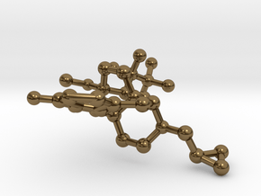 Buprenorphine Molecule Earring in Polished Bronze