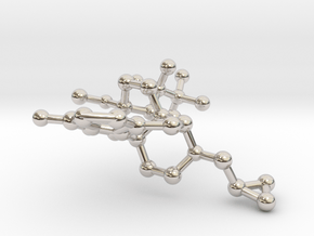 Buprenorphine Molecule Earring in Rhodium Plated Brass