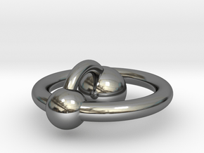Mini Hydrogen Atom Pendant in Fine Detail Polished Silver