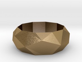 Low-poly Ring in Polished Gold Steel