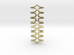 YOUNIC Fabric, Straight Pendant, R Profile in 18k Gold Plated Brass
