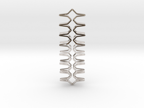 YOUNIC Fabric, Straight Pendant, R Profile in Rhodium Plated Brass