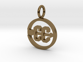 Cross Country Pendant/charm in Polished Bronze