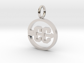 Cross Country Pendant/charm in Rhodium Plated Brass
