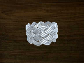 Turk's Head Knot Ring 5 Part X 10 Bight - Size 10 in White Natural Versatile Plastic