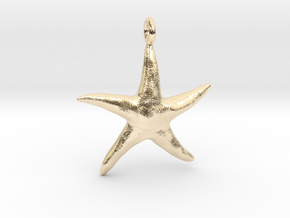 Star Fish With Ring in 14k Gold Plated Brass