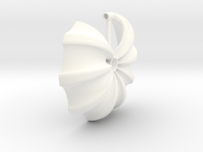 Floral Necklace / Pendant-17 in White Processed Versatile Plastic