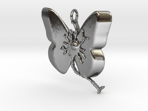 Multiple Sclerosis Neuron Butterfly in Polished Silver
