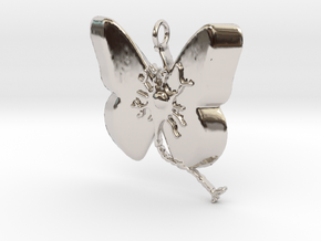 Multiple Sclerosis Neuron Butterfly in Rhodium Plated Brass