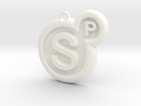 Surreal Products Logo Keychain in White Processed Versatile Plastic