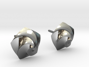 Swirl Earrings in Fine Detail Polished Silver