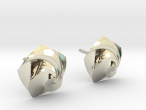Swirl Earrings in 14k White Gold