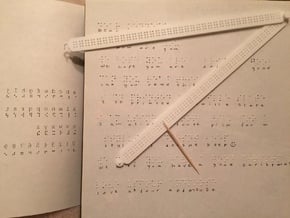 Manual Braille Slate and Stylus in White Natural Versatile Plastic
